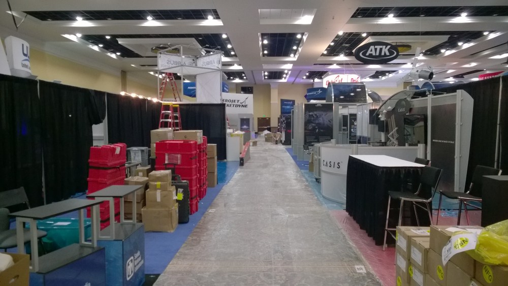 Exhibit hall on Monday, before everything opens up. Pretty messy, eh?